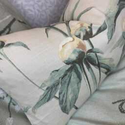 Handmade Green Floral Cushion Cover - Spring Home Decor Accent Decorative Throw Pillow Cover - thumbnail 3
