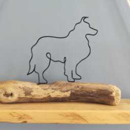 Handmade Wire Sheltie Sculpture On Driftwood, Personalised Dog Lover Gift - thumbnail 3