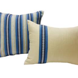 Kravet Blue Stripe Pillow Covers, Designer Accent Pillows, Set Of 2 - thumbnail 2