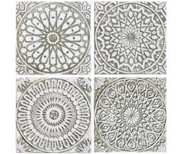 4 Moroccan Wall Hanging Made From Ceramic, Geometric Art Decor, Outdoor Design, Ceramic Tile For Art, Morocc 30cm Beige