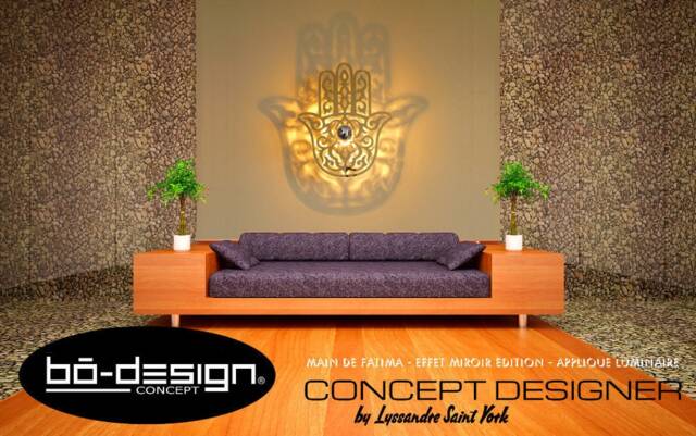 Hamsa, Oriental Lighting Wall, 50/60/70 cm, Silver Mirror, 110V, Lighting Designer, Oriental Lamp, Hamsa Light, D??co Wall Oriental, Lighting, Light - image 1