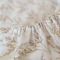 Cream Floral Fitted Crib Sheet Neutral Cotton Bassinet Sheet - thumbnail 2