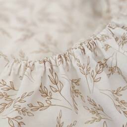 Cream Leaves Floral Fitted Crib Sheet Mini Sheets Nestig Wave Cloud Neutral Cotton Bassinet Sheet - thumbnail 2