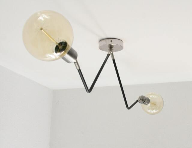 Nil - Mid Century Modern Two-Light Ceiling Lamp Semi Flush Mount Chandelier - image 1