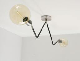 Nil - Mid Century Modern Two-Light Ceiling Lamp Semi Flush Mount Chandelier