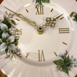 Royal Albert Trillium Wall Clock Upcycled Salad Plate, 8 - thumbnail 2
