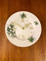 Royal Albert Trillium Wall Clock Upcycled Salad Plate, 8 - thumbnail 1