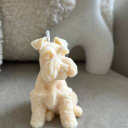 3D Schnauzer Dog Candle - Soy Wax Handmade Home Decor Scented Perfect Gift Present Pet Lovers - thumbnail 2