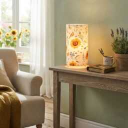 Tube Lamp With Sunflower & Bird Motif, Country House Decoration, Southern Proven??al Style - thumbnail 2