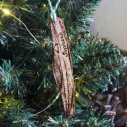 Personalised Kayak Christmas Ornament Paddle Kayaking Wood Custom Bauble Laser Engrave Rustic Wooden Name Tree Decoration Irish - thumbnail 2