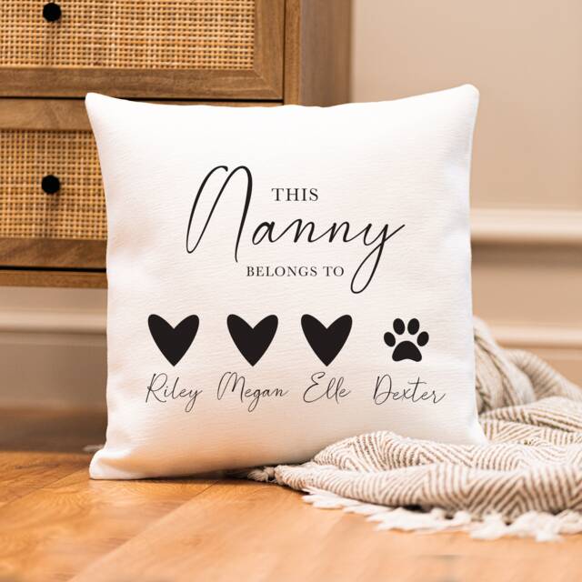 Personalised Nanny Cushion - Grandad Gift For Nan Grandparent - image 1