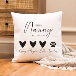 Personalised Nanny Cushion - Grandad Gift For Nan Grandparent - thumbnail 1