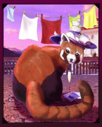 Lady Charlotte, Red Panda - 8x10 Or 11x14 Print Cute Animals Art - Lady Series - thumbnail 1