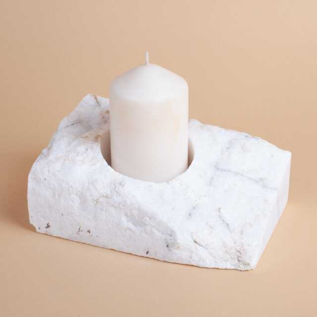 White Marble Candleholder - image 1