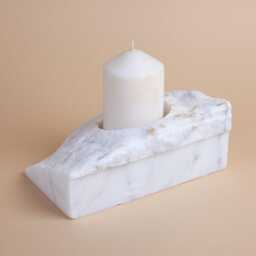 White Marble Candleholder - thumbnail 3