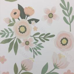 Forever Floral Wall Decals New- Baby Girls Decor - Room Pastels Nursery Cute Fashion Pink - thumbnail 2