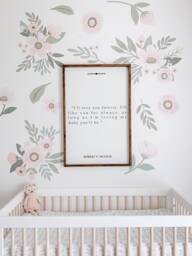 Forever Floral Wall Decals New- Baby Girls Decor - Room Pastels Nursery Cute Fashion Pink - thumbnail 1
