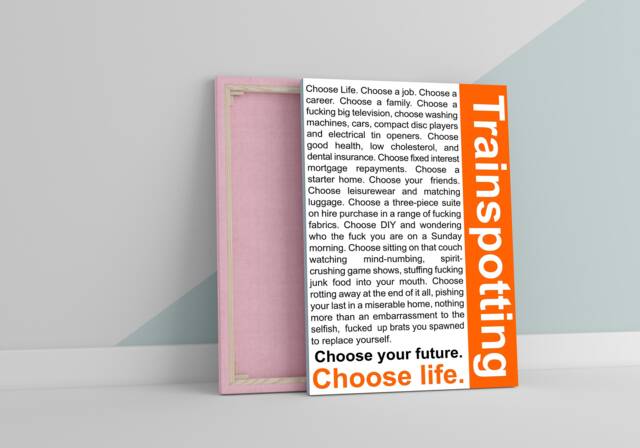 Choose Life Trainspotting Quote Large Canvas Art Print Gift A0 A1 A2 A3 A4 - image 1