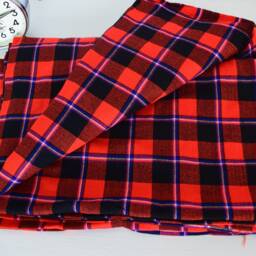 African Maasai Shuka Blanket - Red Plaid Acrylic Throw - thumbnail 4