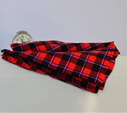 African Maasai Shuka Blanket - Red Plaid Acrylic Throw