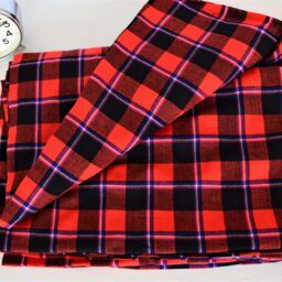 African Maasai Shuka Blanket - Red Plaid Acrylic Throw - thumbnail 3