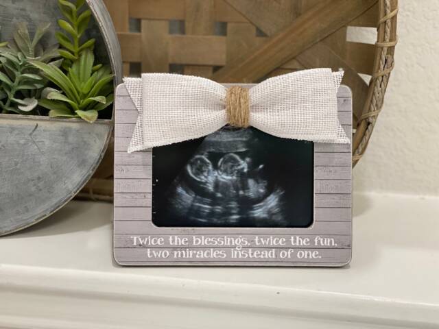 Personalized Twin Girls Picture Frame Miracle Baby Announcement Gift - image 1