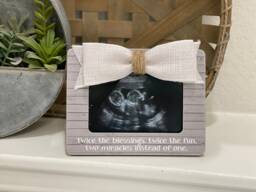 Personalized Twin Girls Picture Frame Miracle Baby Announcement Gift - thumbnail 1