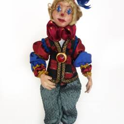 Agust, Ooak Jester, Art Doll, Michelle Munzone, Polymer Clay, Bambole Designs, 13 1/2 - thumbnail 2