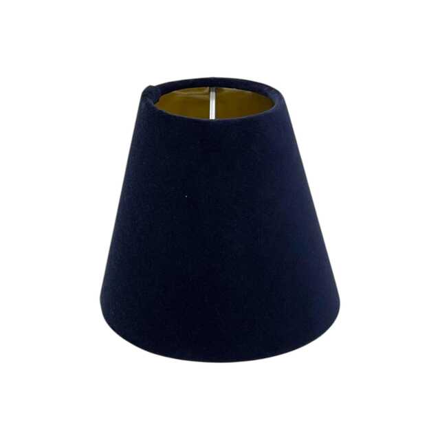 Navy Blue Velvet Brushed Gold Small Candle Clip Wall Tapered Lampshade - image 1