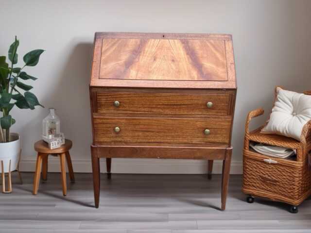 Vintage Mid-Century Walnut Bureau Desk - image 1