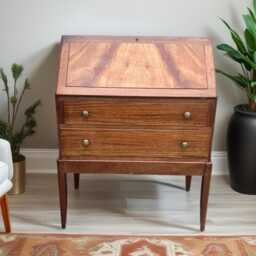 Vintage Mid-Century Walnut Bureau Desk - thumbnail 3