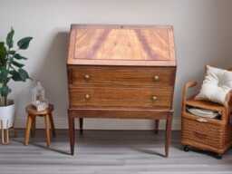 Vintage Mid-Century Walnut Bureau Desk - thumbnail 1