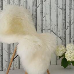 Natural Cream Sheepskin Rug - Genuine Fluffy Wool Throw Carpet - thumbnail 2