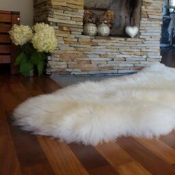 Natural Cream Sheepskin Rug - Genuine Fluffy Wool Throw Carpet - thumbnail 3