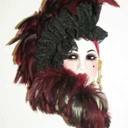 Unique Creations Lady Face Mask Wall Art, Hanging Decor - thumbnail 2