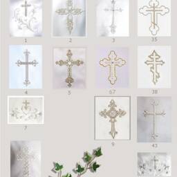 Baptizm Christening Blanket Shawl With Name, Cross White Irish English Scottish Catholic Orthodox Armenian Designs + Matching Bibs - thumbnail 2