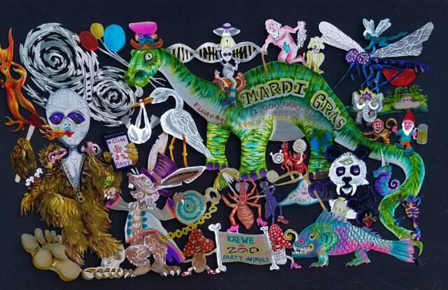 1St Mardi Gras Parade, Krewe De Zoo, Original Party Animals, Aliens, Bigfoot, Ferry, Nome, Dna, Rabbit, Stork, Second Line - image 1
