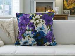 Purple Retro Floral Scatter Cushion