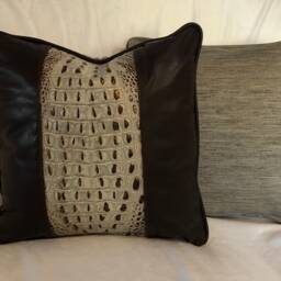 "Genuine Leather Pillow, 14""x14" - thumbnail 4