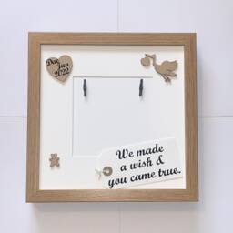 Personalised Baby Scan Frame, Wooden Stork Gift, 5x5 Photo - thumbnail 2