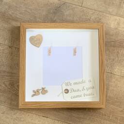Personalised Baby Scan Frame, Wooden Stork Gift, 5x5 Photo - thumbnail 3