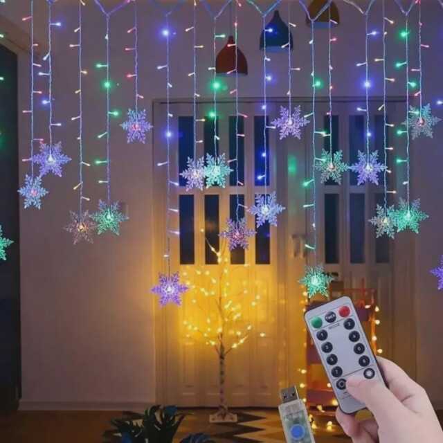 Waterproof Snowflake String Lights 3.5M, Indoor Outdoor Holiday Decor, Christmas Tree, Wedding, Party, Fairy Lights, Led Light - image 1