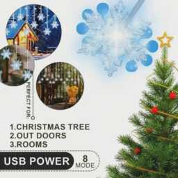 Waterproof Snowflake String Lights 3.5M, Indoor Outdoor Holiday Decor, Christmas Tree, Wedding, Party, Fairy Lights, Led Light - thumbnail 2