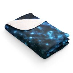 Sherpa Fleece Galaxy Blanket, Unisex Stars Blankets & Throws, Throw, Throw - thumbnail 2