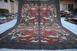 5x8 Ft Pictorial Afghan Kazak Rug, New Farmhouse Handmade Medallion Wool Luxury Bedroom Living Room Office Decor Rug