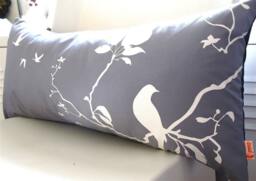 Grey Flying By Rectangle Pillow - thumbnail 1