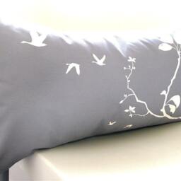 Grey Flying By Rectangle Pillow - thumbnail 3