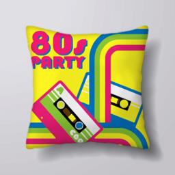 80S Party Retro -Cushion Cover Case Or Stuffed With Insert