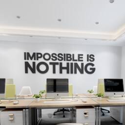Impossible Is Nothing, Office Wall Art, Corporate, Supplies, Decor, Sign, - Skuiin