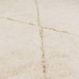 Large Berber Rug - 305 X 208 cm Handmade Beni Ouarain Rug, Handwoven Wool, Bohemian One Of A Kind, White Shaggy - thumbnail 4